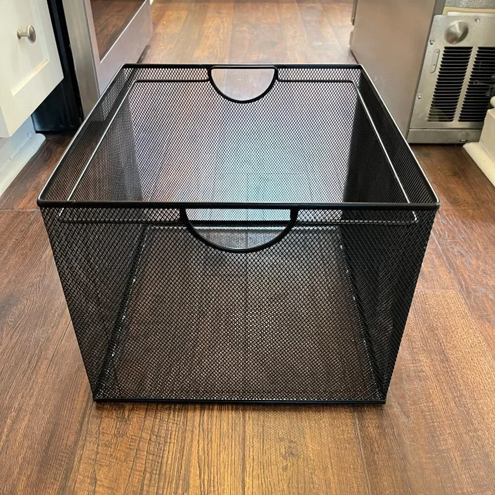Black Mesh Crate File Organizer Box